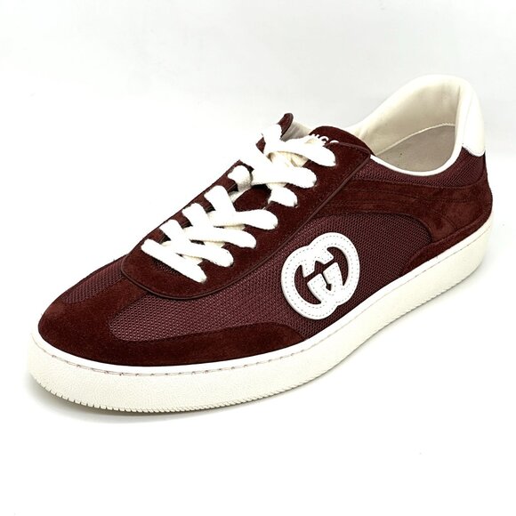 GUCCI Mens Sweet Interlocking G Logo Lace Up Low Top Suede Sneakers Shoes main image 12